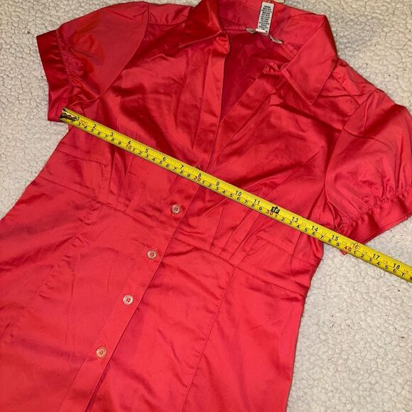 Banana Republic Button Collared Short Sleeve Blouse Coral 2 NWT - Picture 7 of 10